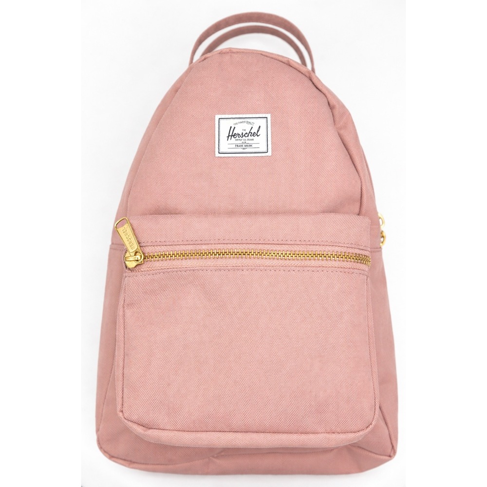 Herschel Nova Mini Backpack Ash Rose Pink 9L Gold Zip Striped Lining Women's Bag